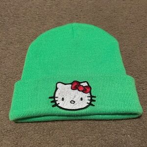 Hello Kitty Green Beanie with Red Bow